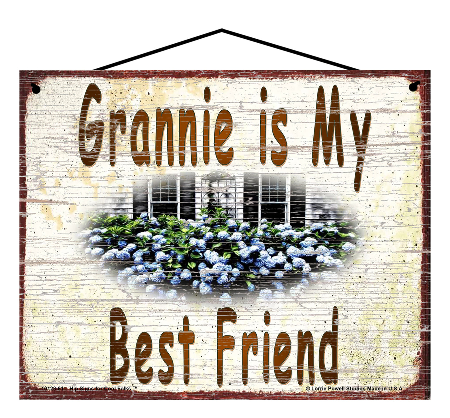 Grannie Hydrangea Sign - Grannie Is My Best Friend