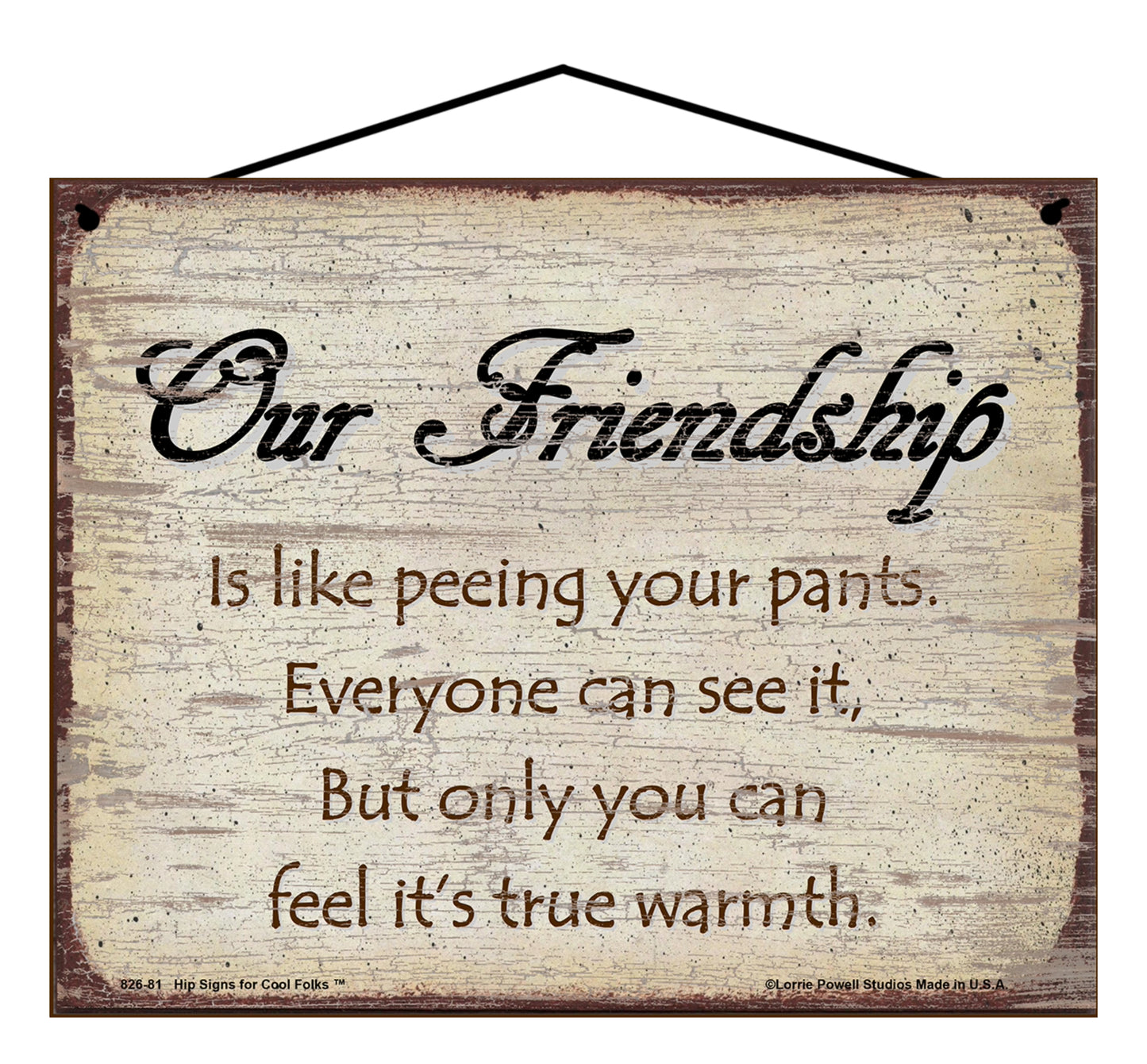 Our Friendship Is Like Peeing Your Pants Everyone Can See It But Only You Can Feel The True Warmth - Vintage Style Sign
