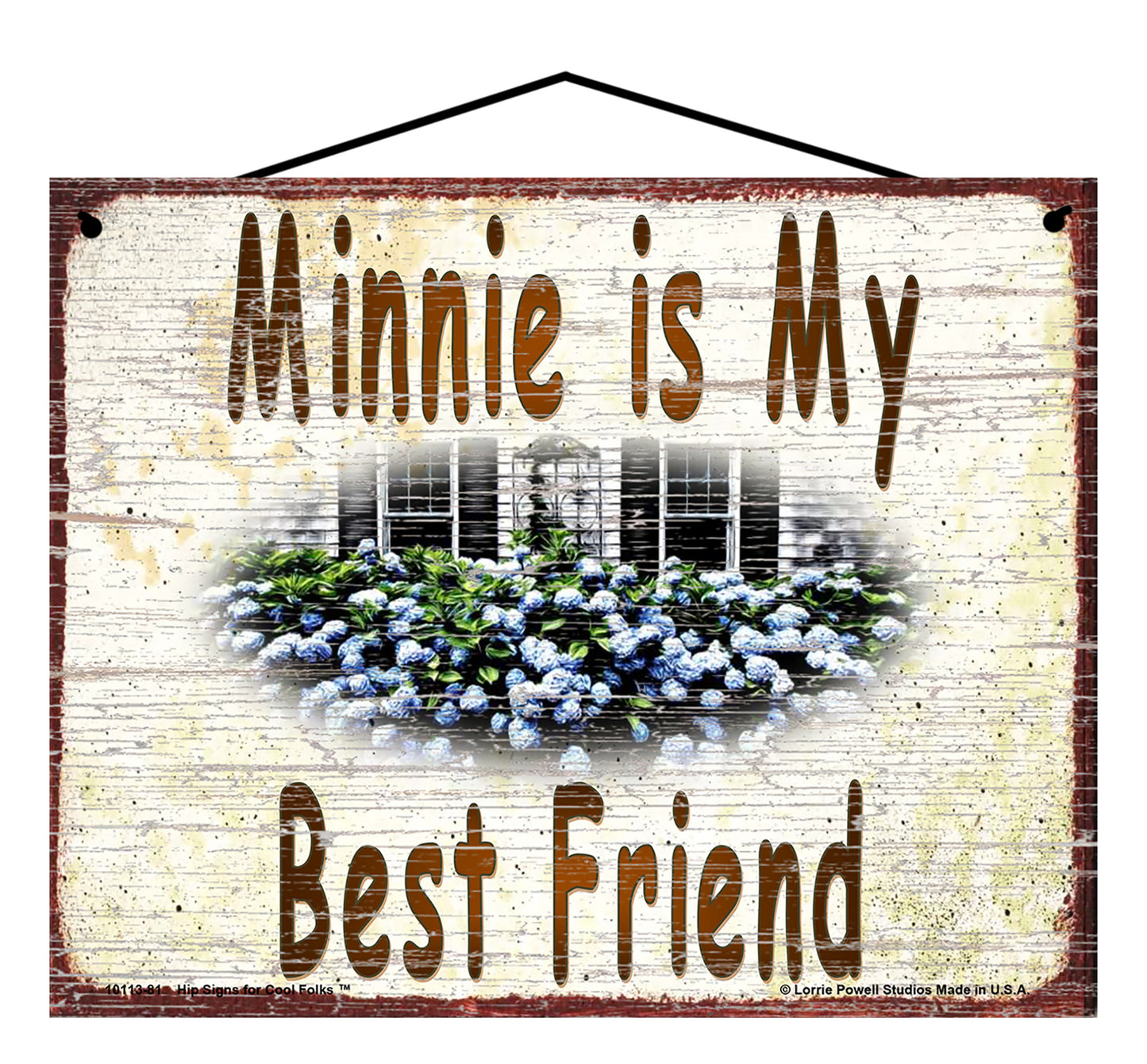 Minnie Hydrangea Sign - Minnie Is My Best Friend