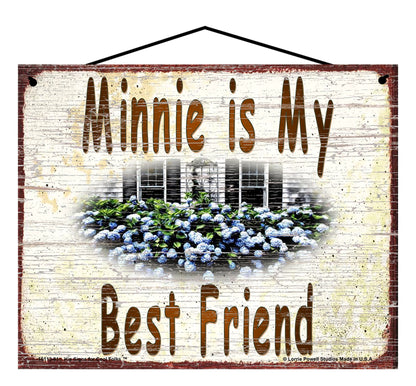 Minnie Hydrangea Sign - Minnie Is My Best Friend