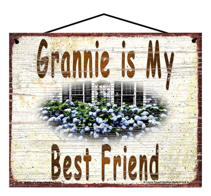 Grannie Hydrangea Sign - Grannie Is My Best Friend