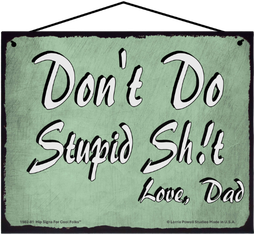 Don't Do Stupid Shit Love Dad funny 8x10 Saucy Sign