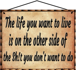 The Life You Want Is on the Other Side funny motivational 8x10 hanging sign
