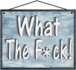 What the Fuck funny rude 8x10 hanging Saucy Sign