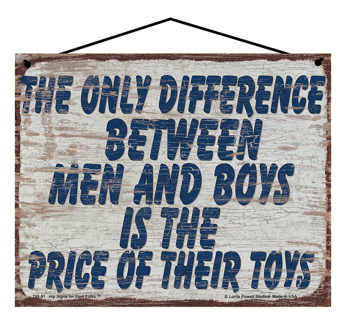 The Only Difference Between Men And Boys Is The Price Of Their Toys - Vintage Style Sign