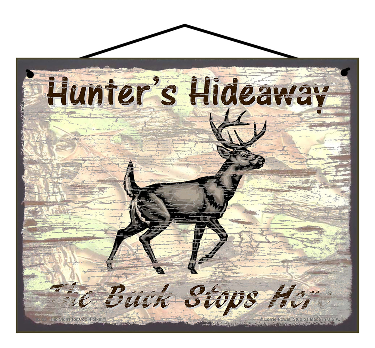 Hunter's Hideaway The Buck Stops Here - Vintage Style Sign – Hip Signs ...